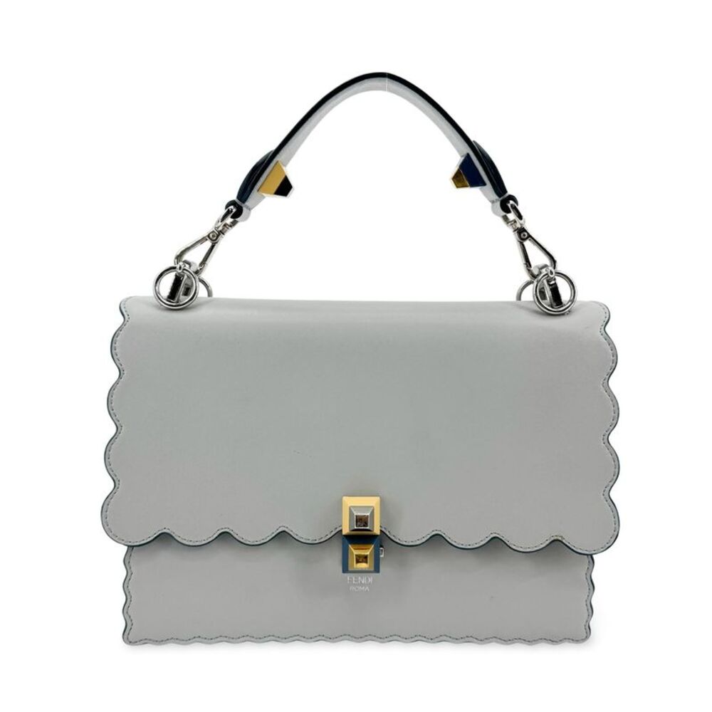 Fendi Kan I Leather Gray Leather Handbag